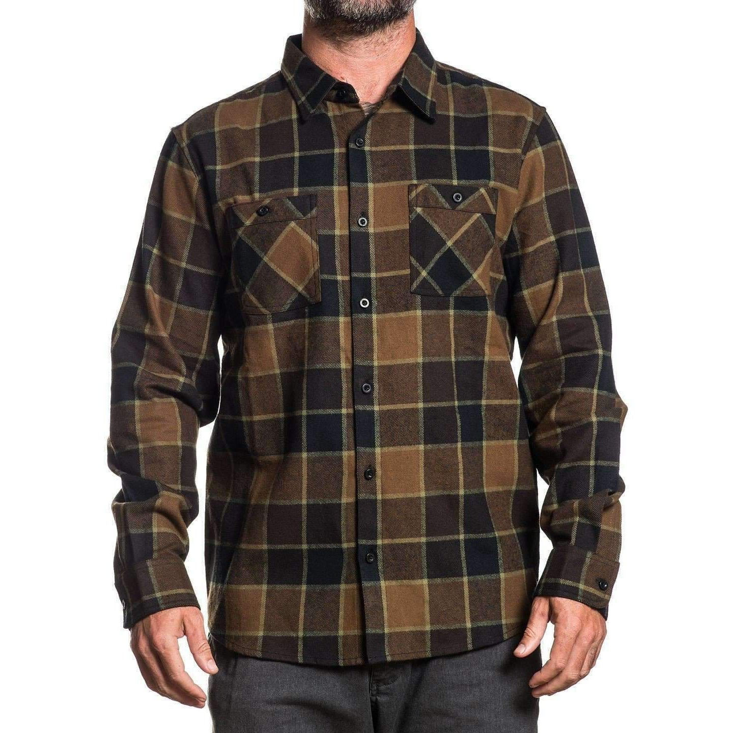 Woodland Button Up Long Sleeve Shirt-Mens Jumpers, Hoodies & Long Sleeves-Scarlett Dawn