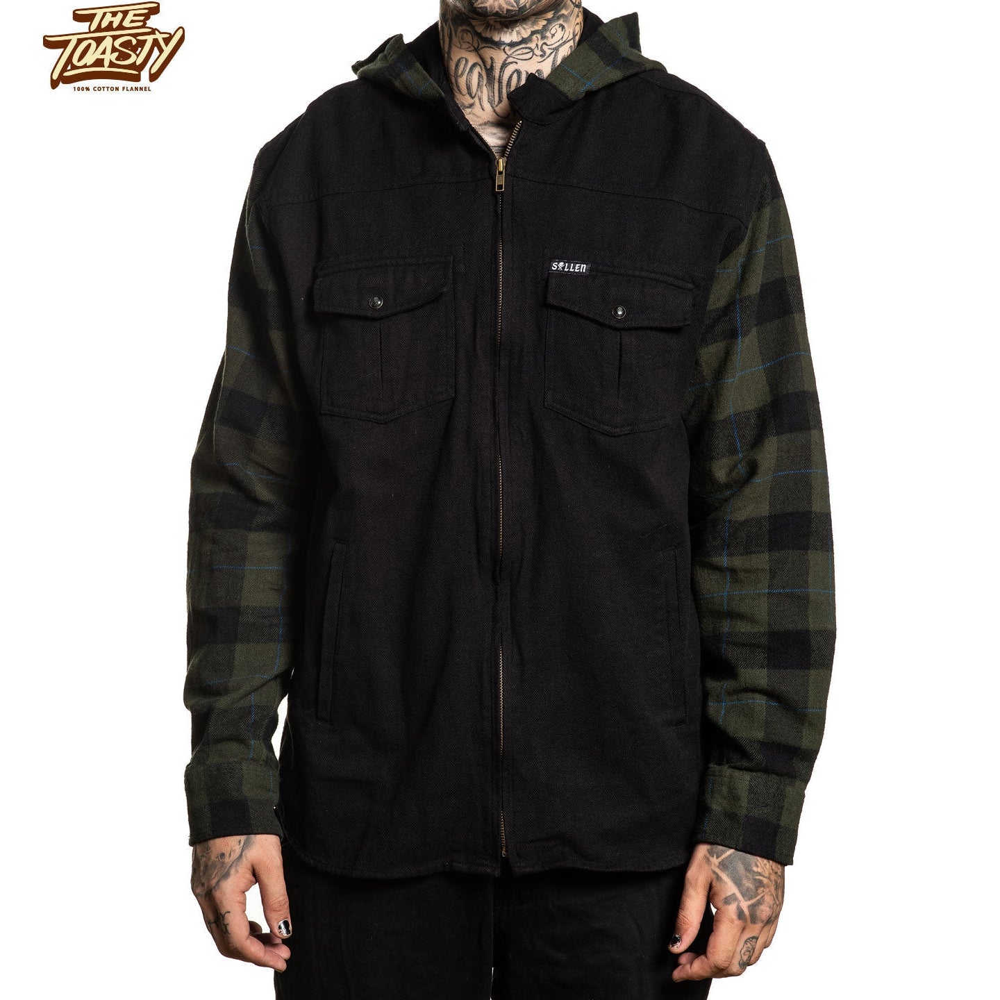 Wrangler Hooded Long Sleeve Flannel-Mens Jumpers, Hoodies & Long Sleeves-Scarlett Dawn