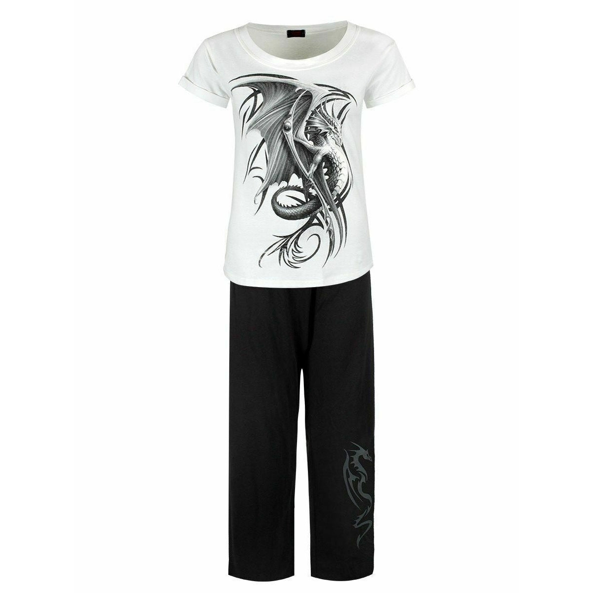 Wyern Dragon Graphic 4-Piece Womens Pyjamas Set-Womens Pyjamas &amp; Sleepwear-Scarlett Dawn