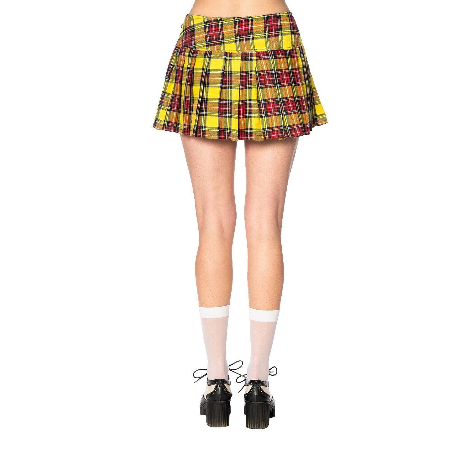 Banned Apparel Yellow Tartan Mini Skirt Scarlett Dawn