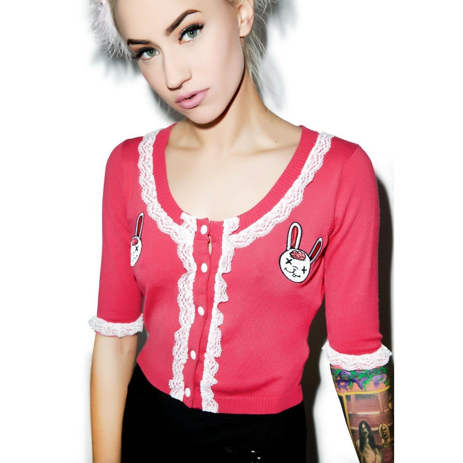 Zombie Bunnies Bella Cardigan-Womens Cardigans-Scarlett Dawn